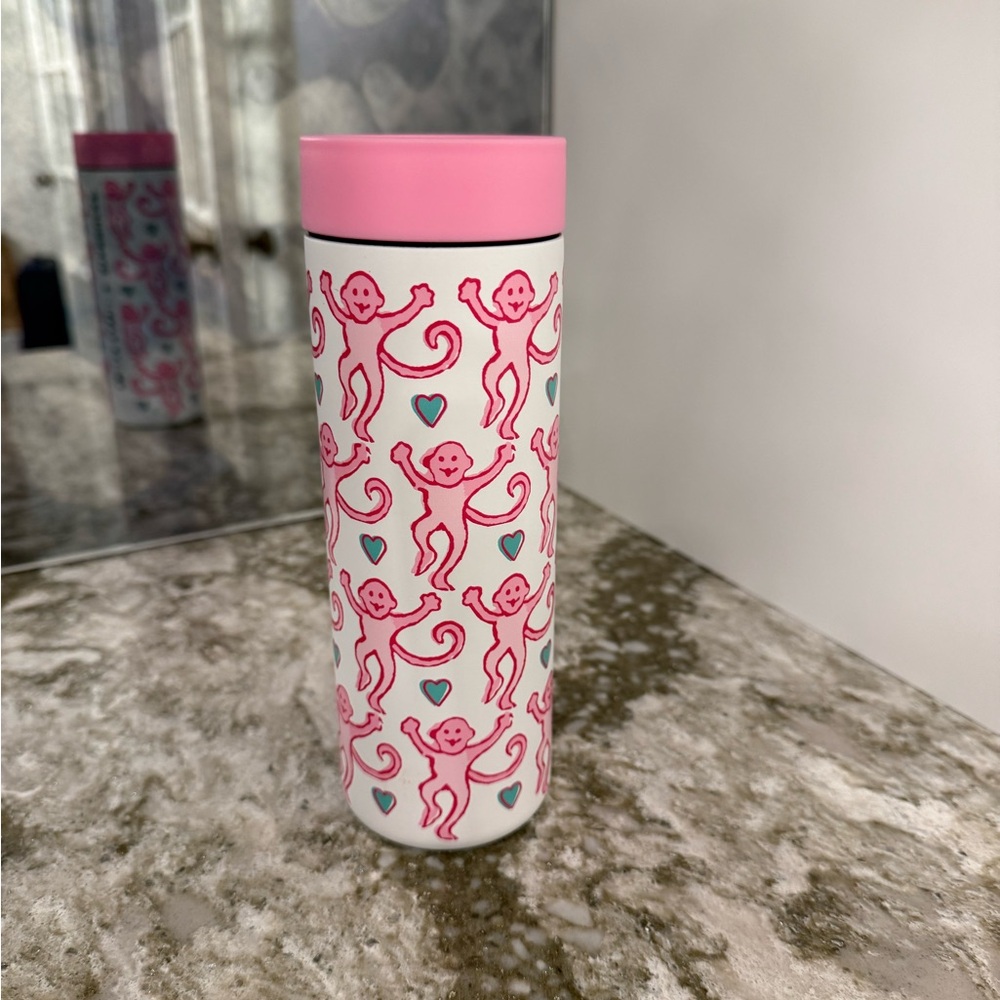 Starbucks X Roller Rabbit Pink Monkey Cup Tumbler